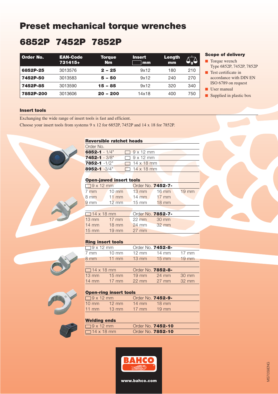 Bahco 7852P User Manual | Page 2 / 2