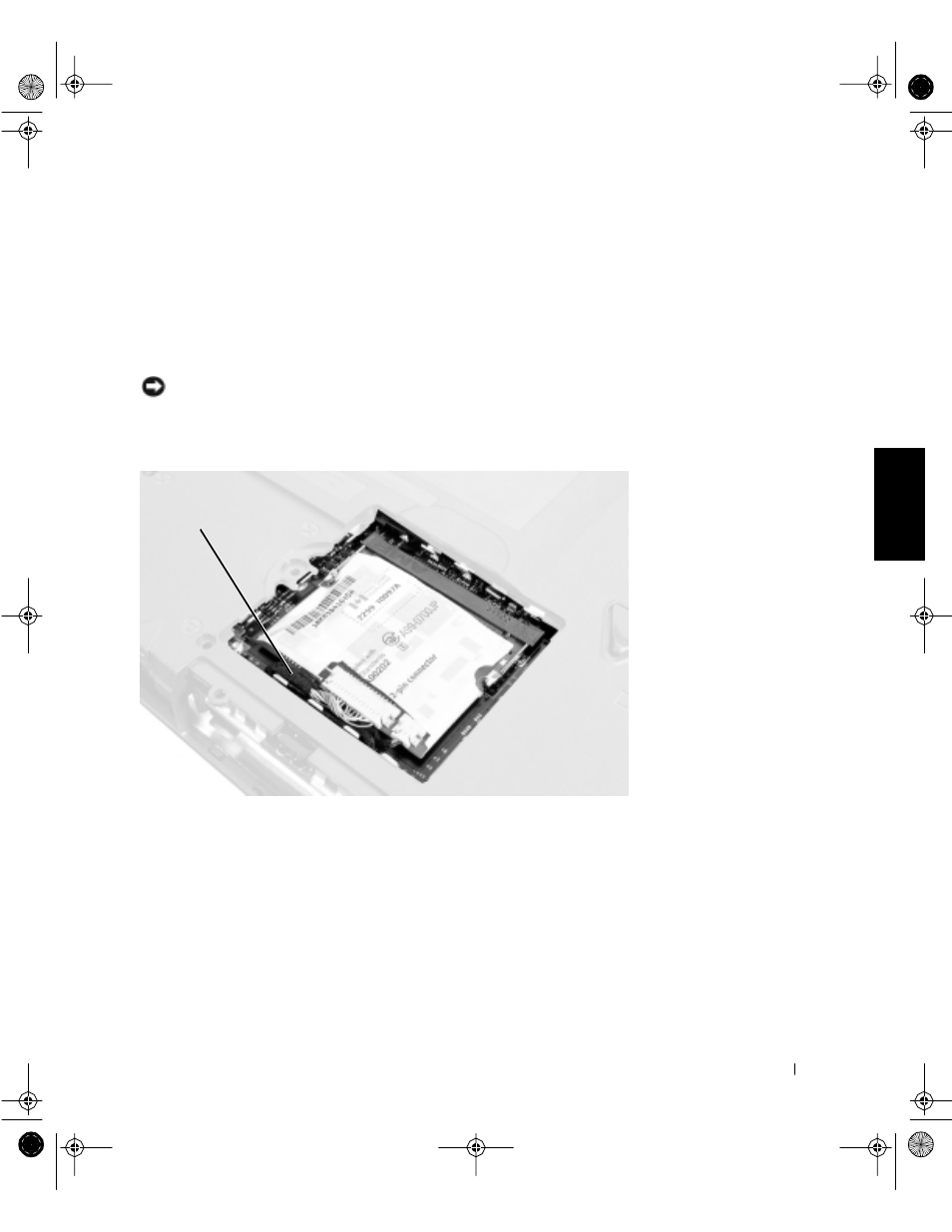 Replacing the mini pci card assembly | Dell Latitude C800 User Manual | Page 23 / 62