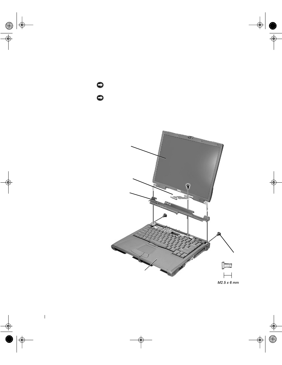 Display and bezel assemblies | Dell Latitude C800 User Manual | Page 28 / 62