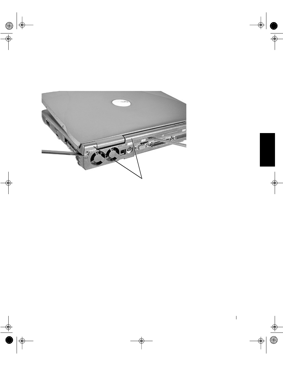 Removing the hinge cover | Dell Latitude C800 User Manual | Page 29 / 62