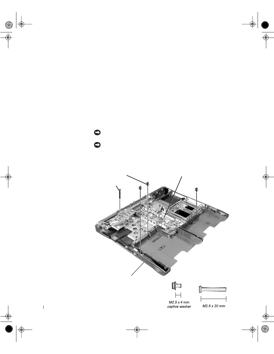 Replacing the reserve battery, System board assembly | Dell Latitude C800 User Manual | Page 46 / 62