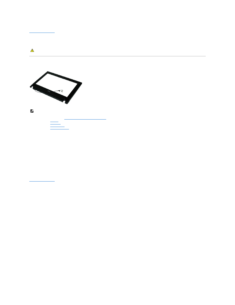 Display bezel, Removing the display bezel, Replacing the display bezel | Dell Latitude 2110 (Mid 2010) User Manual | Page 13 / 31
