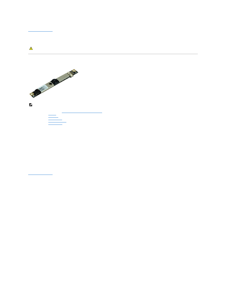 Camera, Removing the camera, Replacing the camera | Dell Latitude 2110 (Mid 2010) User Manual | Page 15 / 31