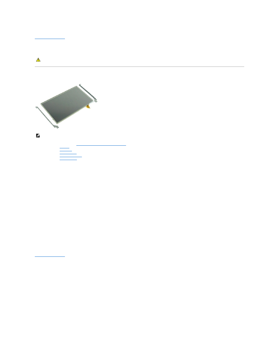 Display panel/bracket, Removing the display panel/bracket, Replacing the display panel/bracket | Dell Latitude 2110 (Mid 2010) User Manual | Page 16 / 31