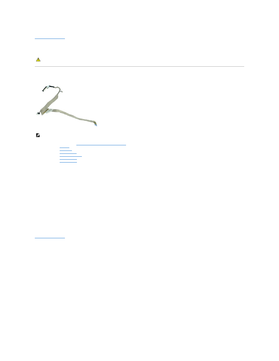 Display cable, Removing the display cable, Replacing the display cable | Dell Latitude 2110 (Mid 2010) User Manual | Page 17 / 31