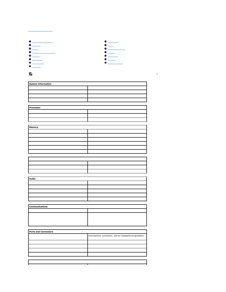 Specifications | Dell Latitude 2110 (Mid 2010) User Manual | Page 27 / 31