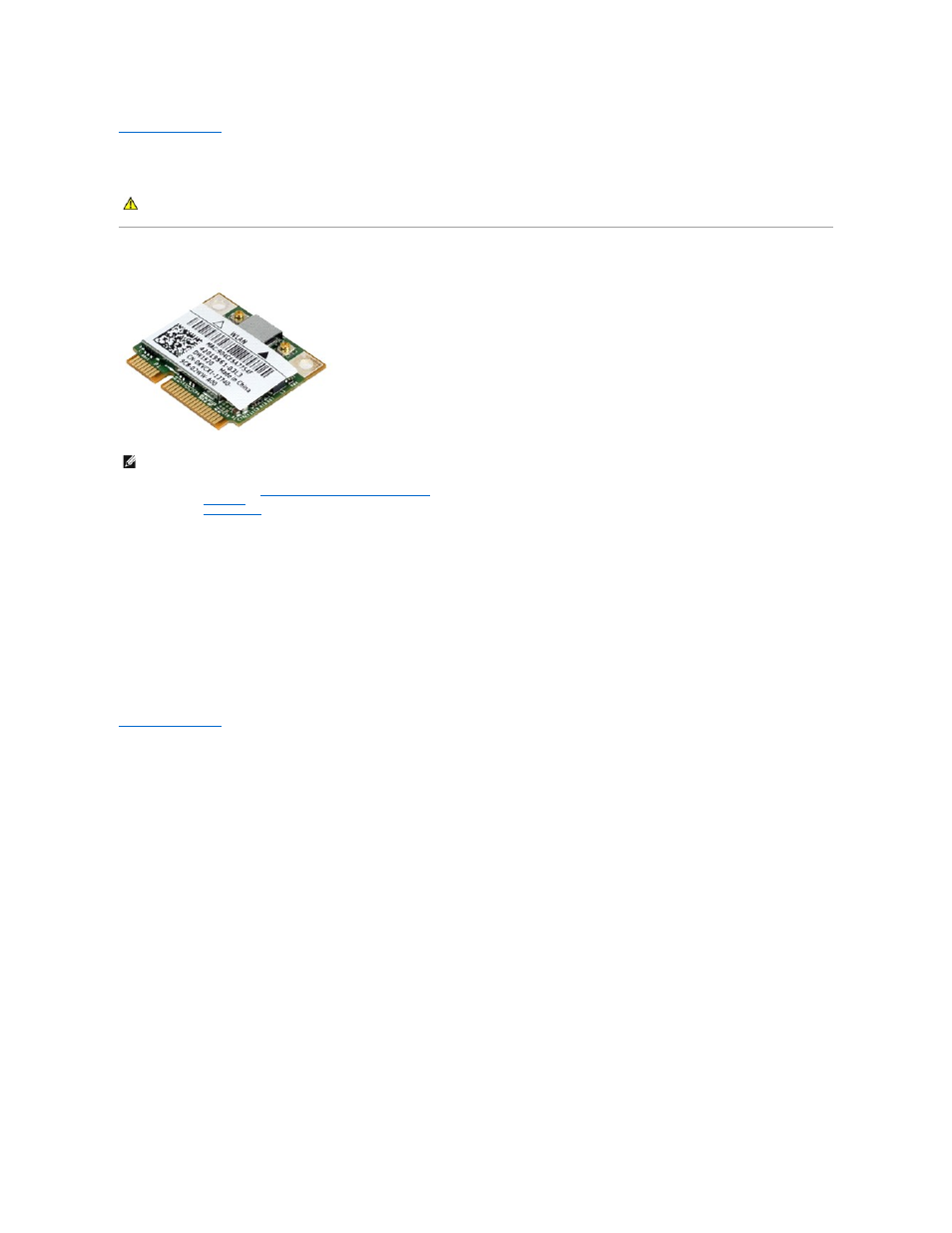 Wlan card, Removing the wlan card, Replacing the wlan card | Dell Latitude 2110 (Mid 2010) User Manual | Page 7 / 31