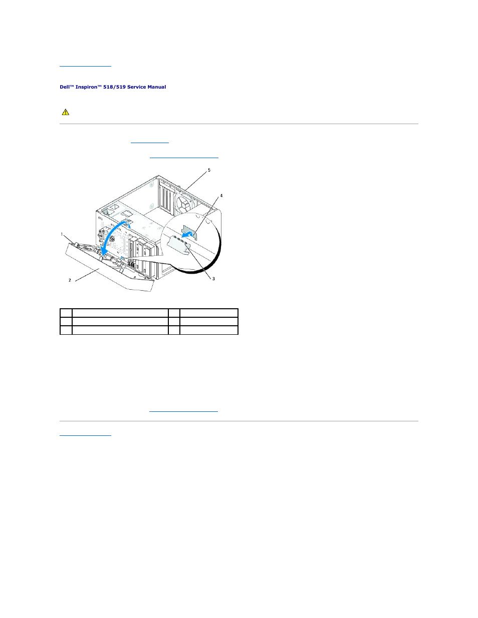 Replacing the front panel | Dell Inspiron 518 (Mid 2008) User Manual | Page 21 / 37