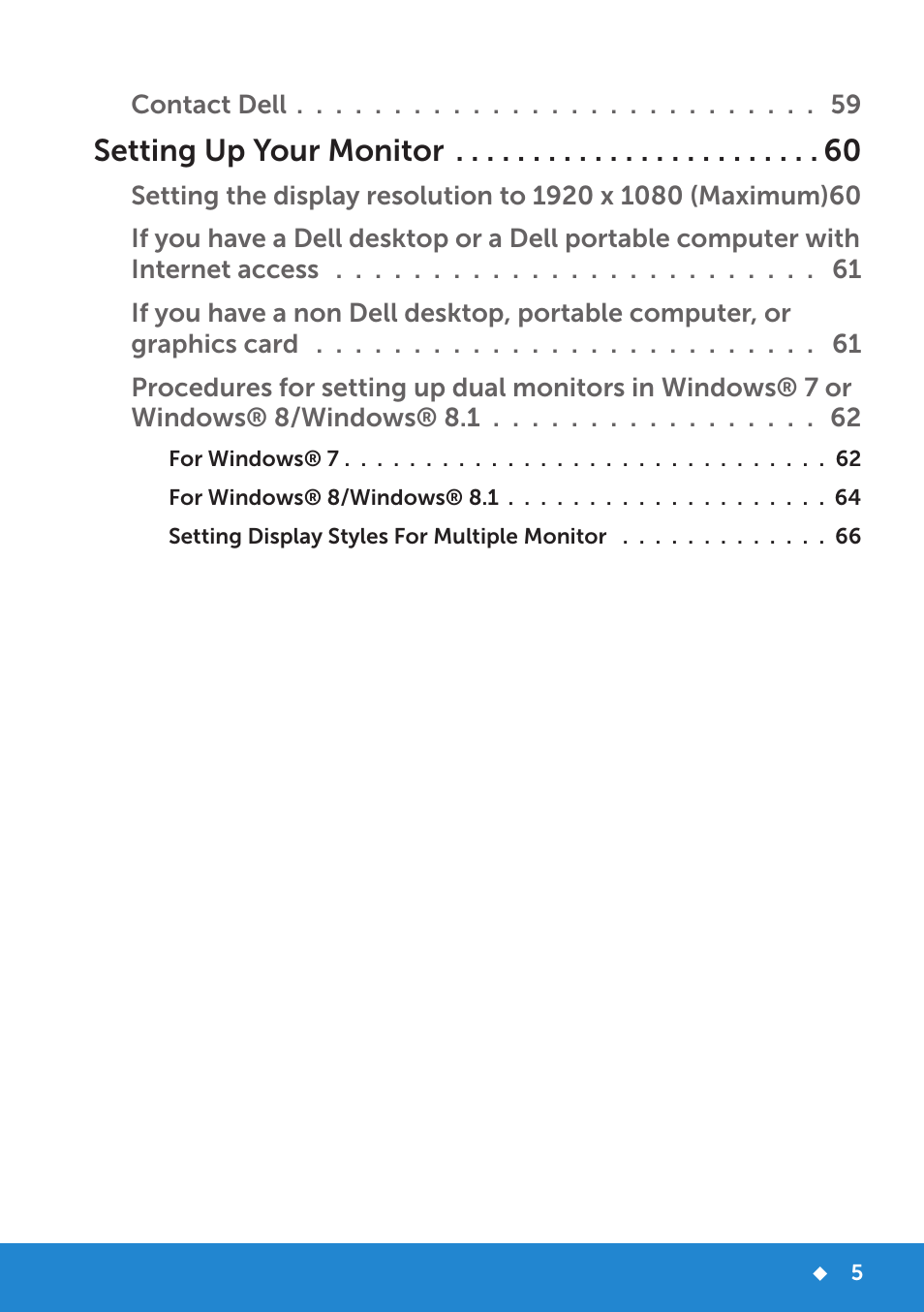 Setting up your monitor | Dell E5515H Monitor User Manual | Page 5 / 69