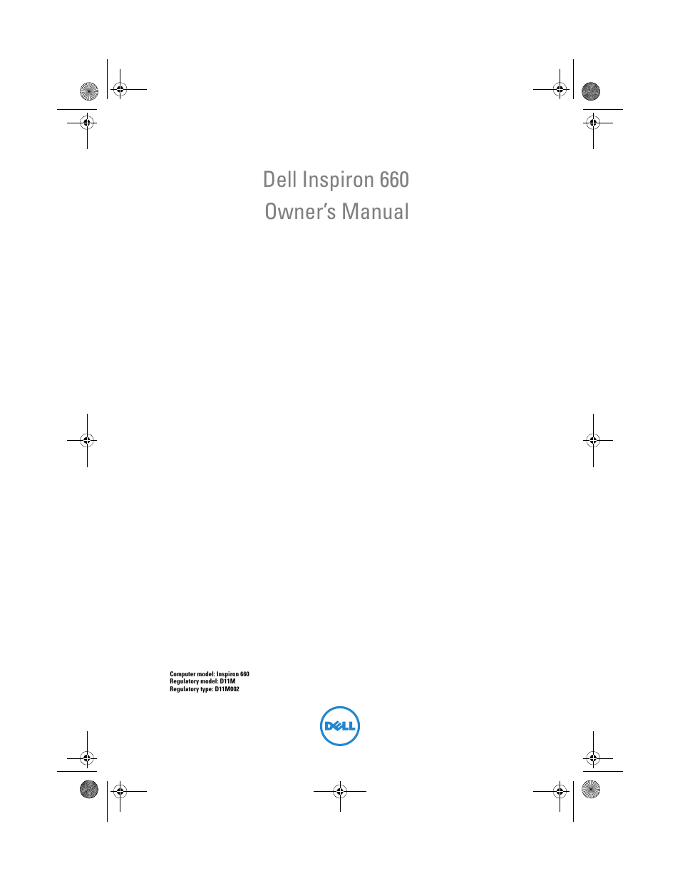 Dell Inspiron 660 (Early 2012) User Manual | 110 pages