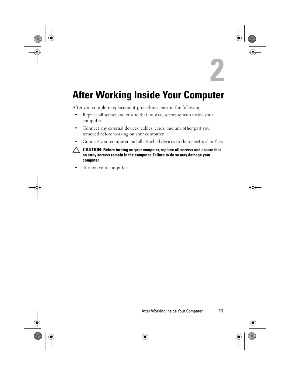 After working inside your computer | Dell Inspiron 660 (Early 2012) User Manual | Page 11 / 110