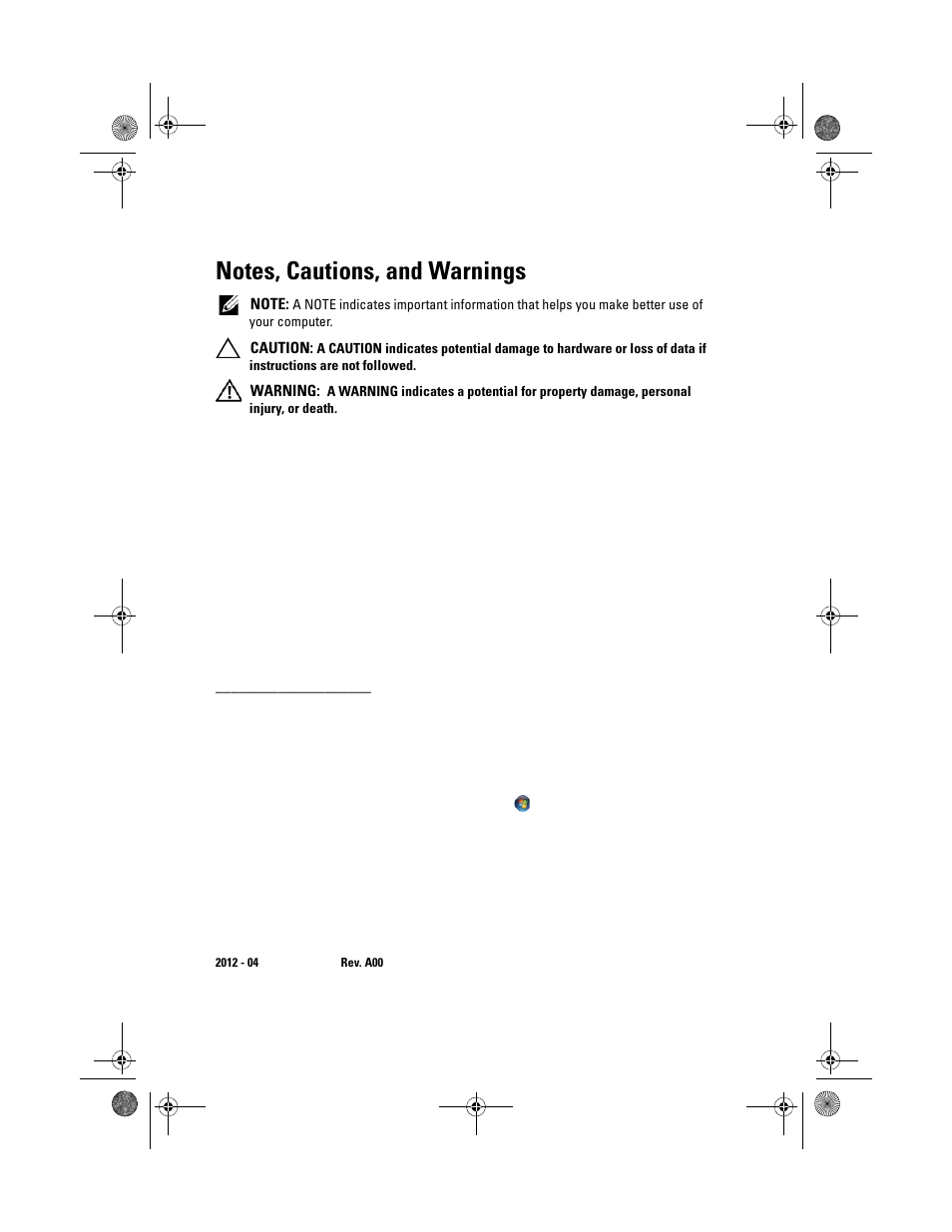 Notes, cautions, and warnings | Dell Inspiron 660 (Early 2012) User Manual | Page 2 / 110