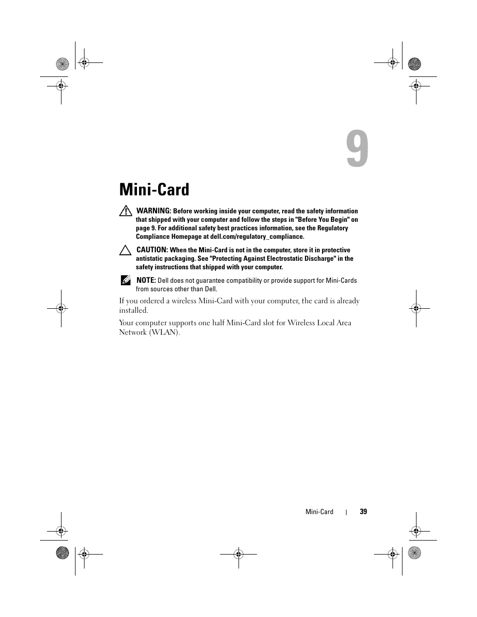 Mini-card | Dell Inspiron 660 (Early 2012) User Manual | Page 39 / 110