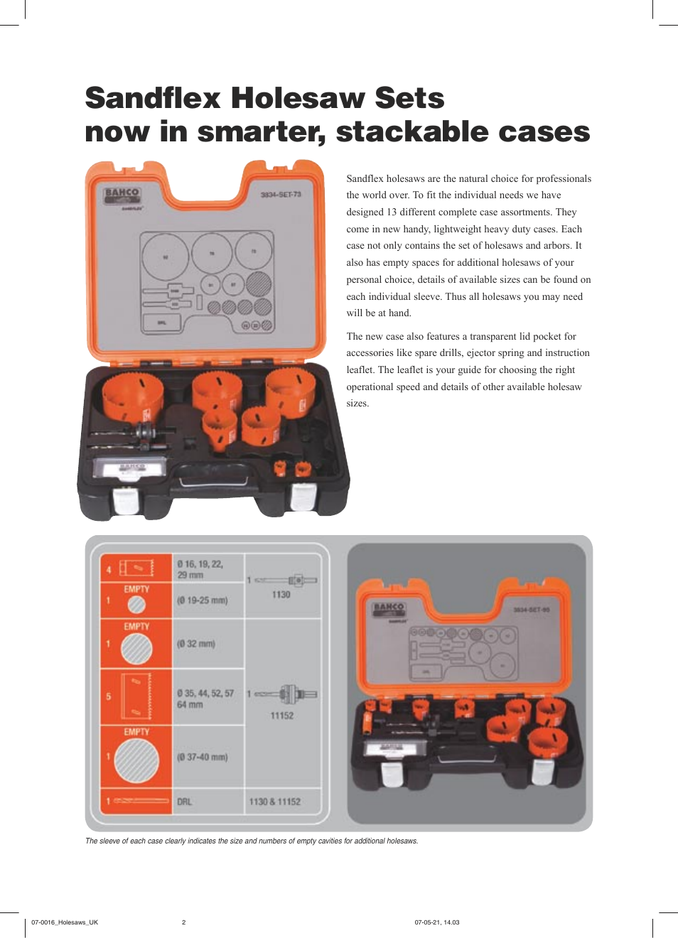 Bahco Sandflex Holesaw Sets User Manual | Page 2 / 8