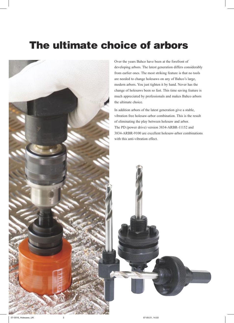 The ultimate choice of arbors | Bahco Sandflex Holesaw Sets User Manual | Page 3 / 8