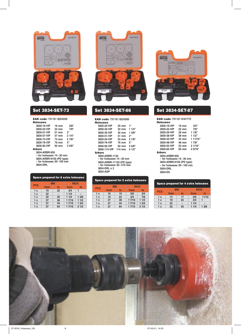 Bahco Sandflex Holesaw Sets User Manual | Page 6 / 8