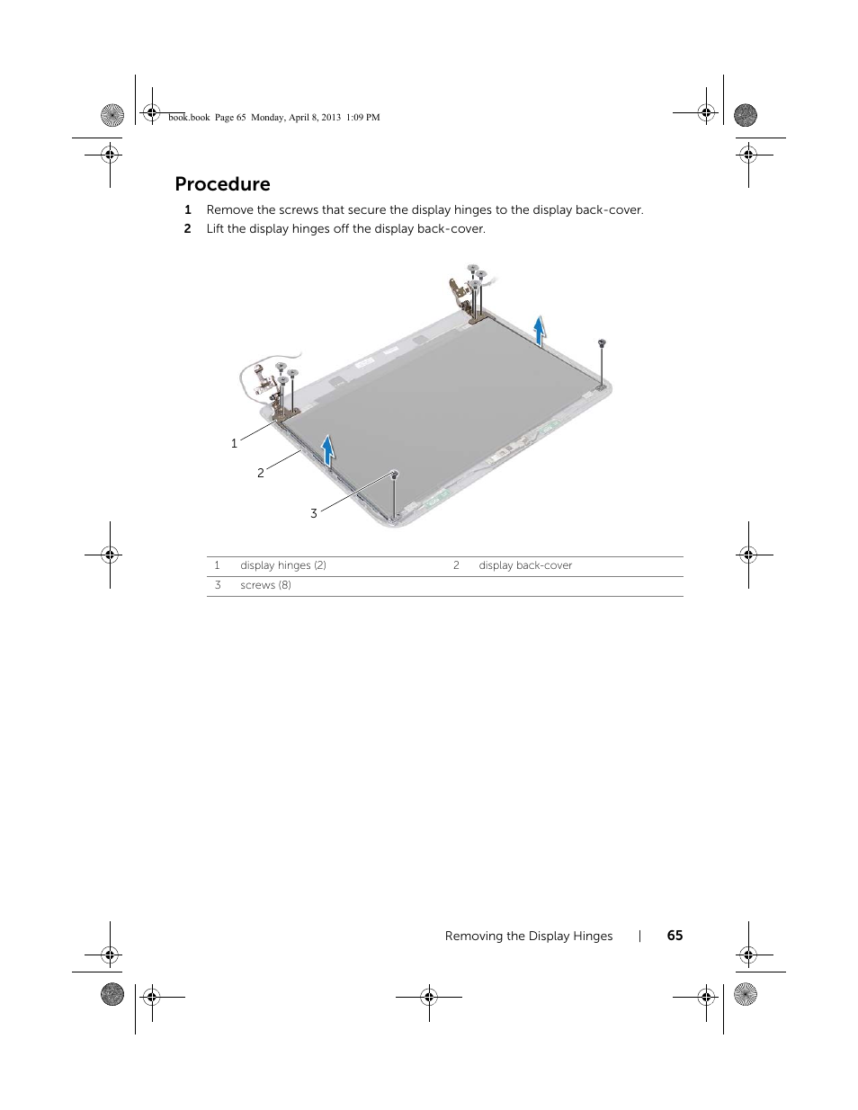 Procedure | Dell Inspiron 14R (5437, Mid 2013) User Manual | Page 65 / 73