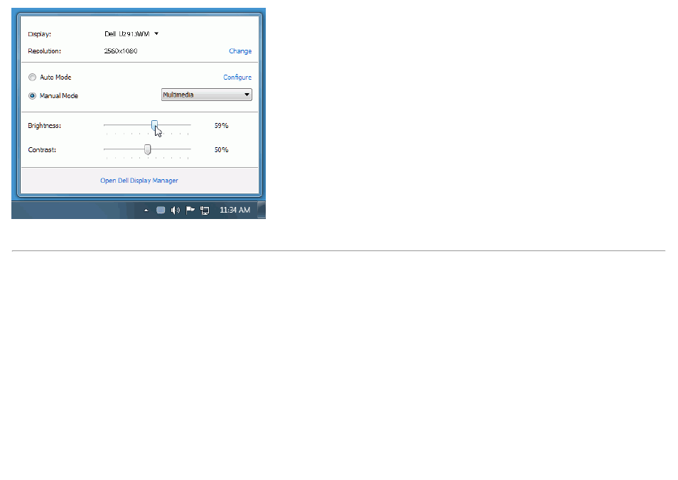 Setting basic display functions | Dell U2913WM Monitor User Manual | Page 2 / 11