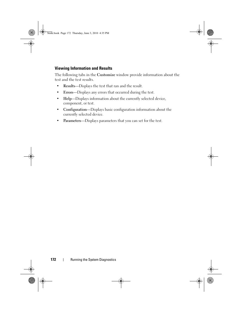 Viewing information and results | Dell PowerEdge R715 User Manual | Page 172 / 190