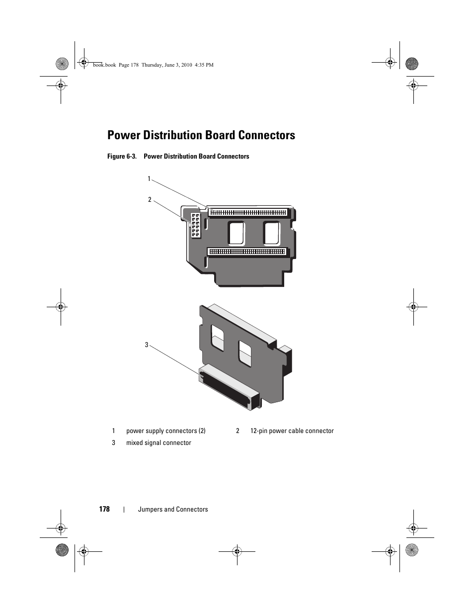 Power distribution board connectors | Dell PowerEdge R715 User Manual | Page 178 / 190