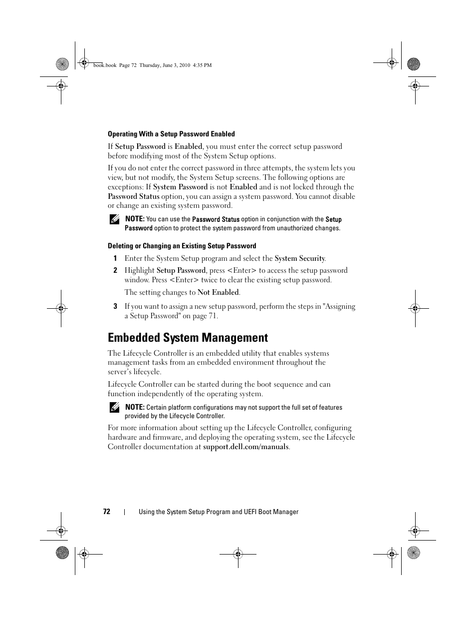 Embedded system management | Dell PowerEdge R715 User Manual | Page 72 / 190