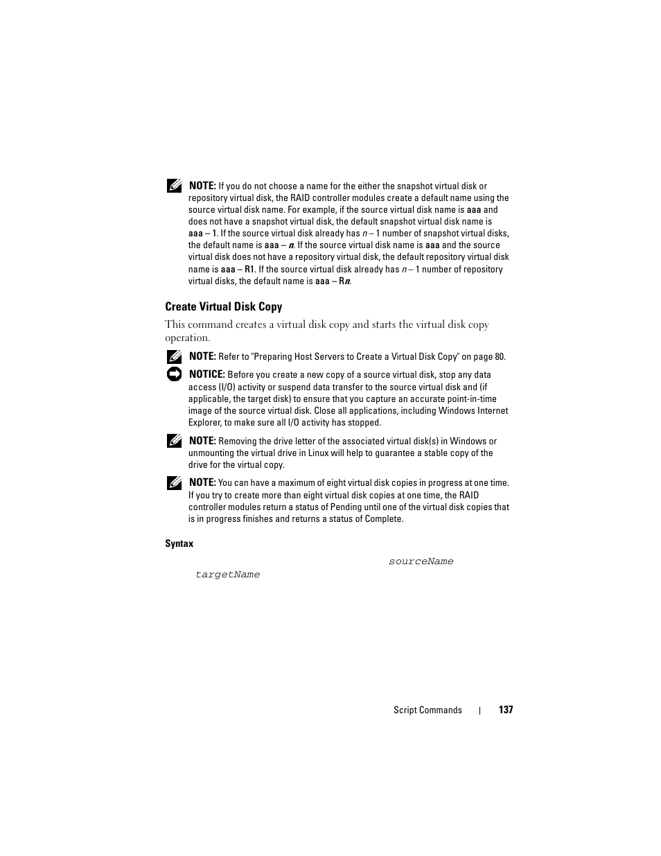 Create virtual disk copy | Dell PowerVault MD3000i User Manual | Page 137 / 246