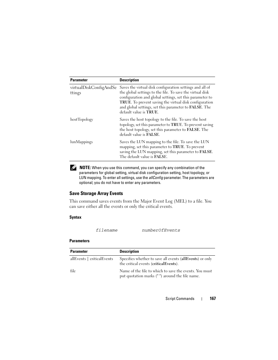 Save storage array events | Dell PowerVault MD3000i User Manual | Page 167 / 246