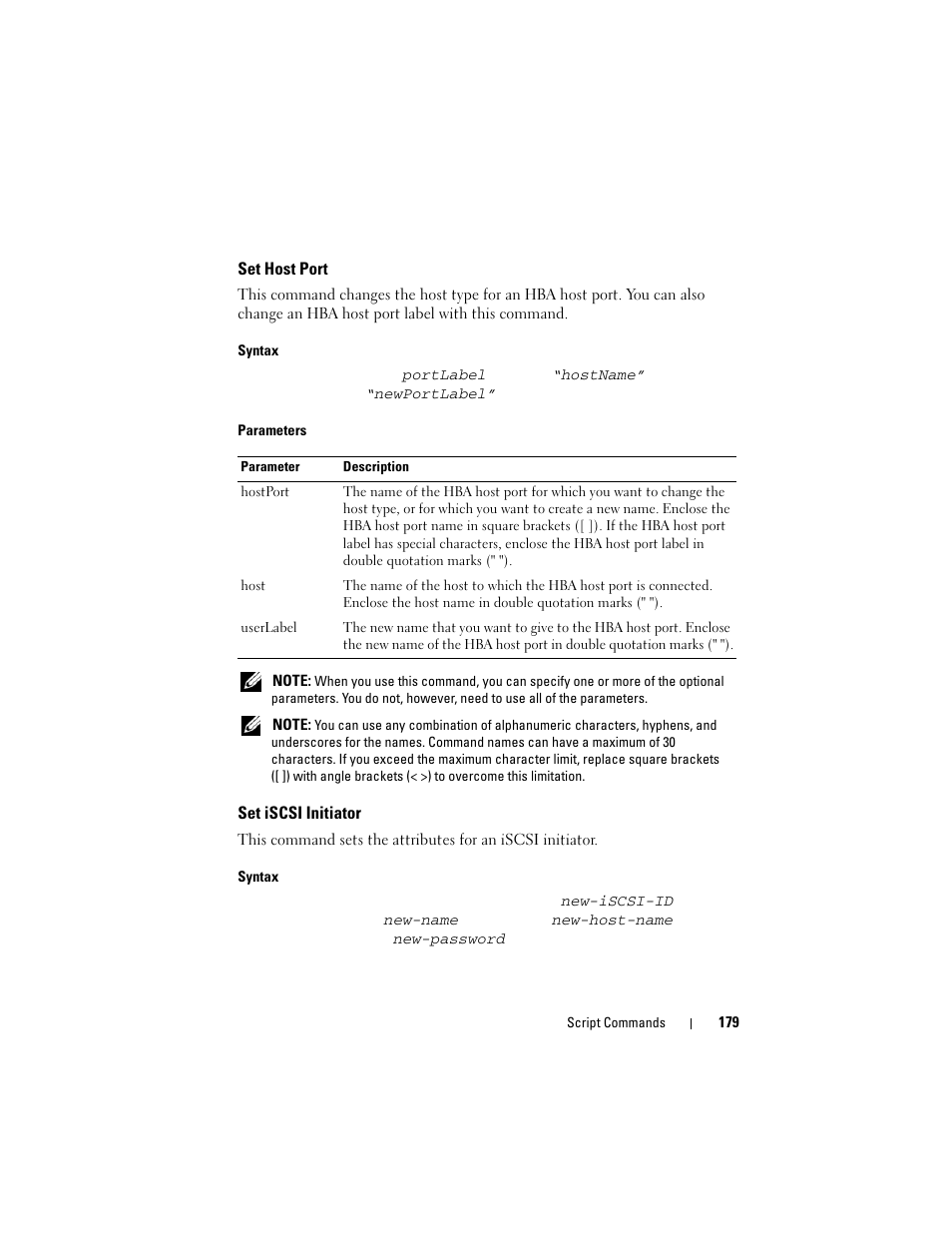 Set host port, Set iscsi initiator | Dell PowerVault MD3000i User Manual | Page 179 / 246