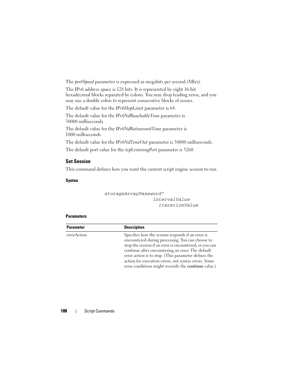 Set session | Dell PowerVault MD3000i User Manual | Page 188 / 246