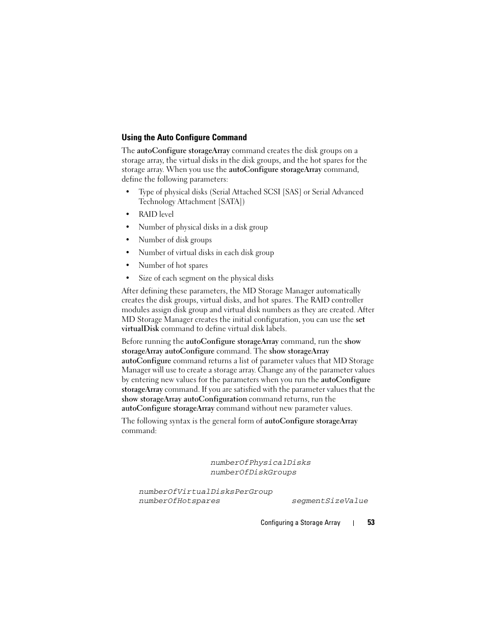 Using the auto configure command | Dell PowerVault MD3000i User Manual | Page 53 / 246