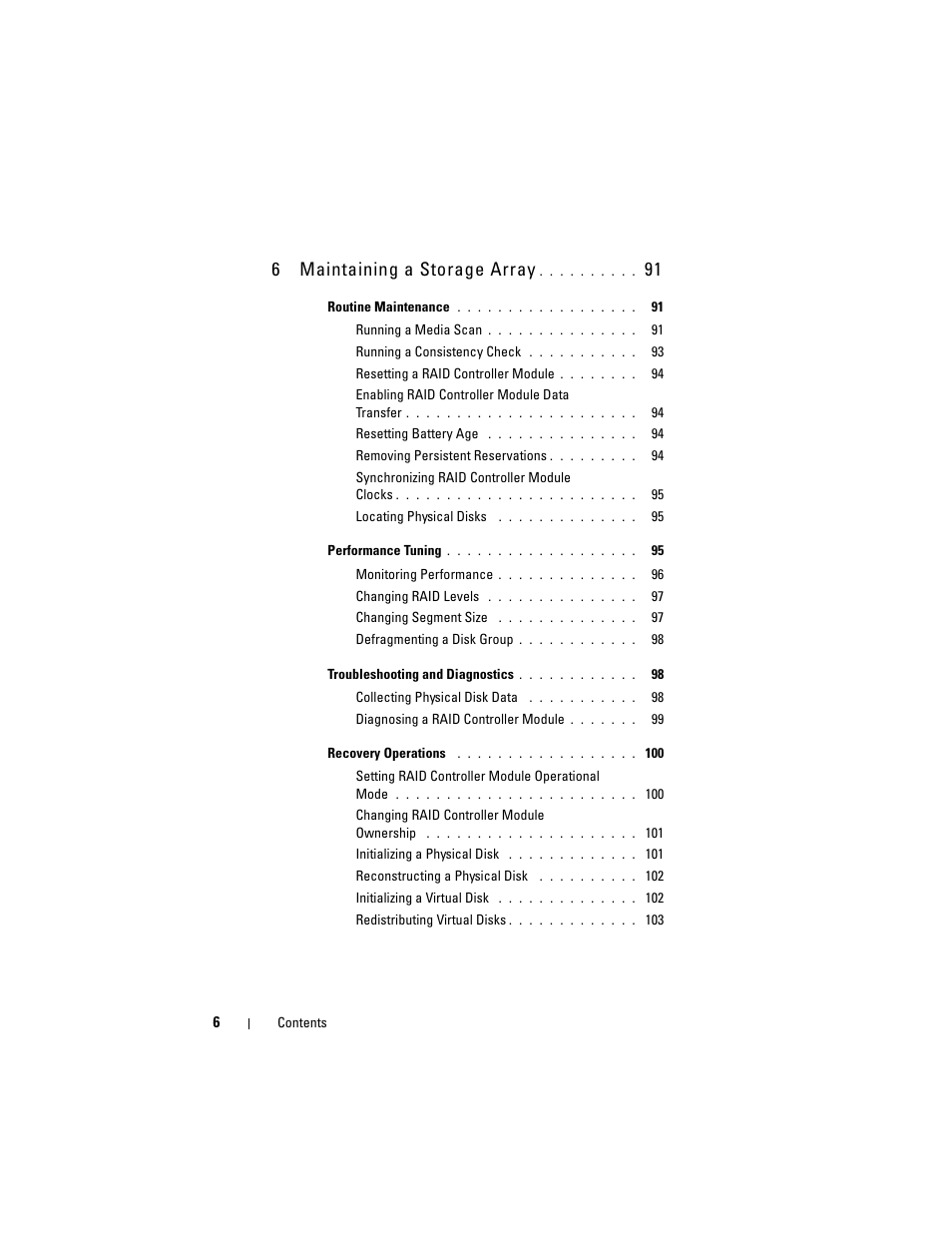 6maintaining a storage array | Dell PowerVault MD3000i User Manual | Page 6 / 246
