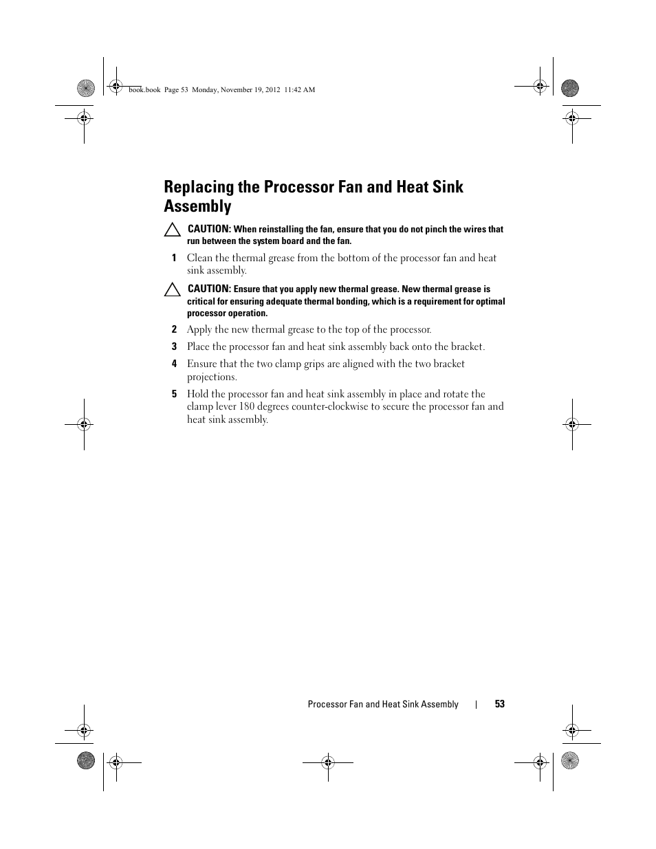 Replacing the processor fan and heat sink assembly | Dell Dimension 2010 User Manual | Page 53 / 78