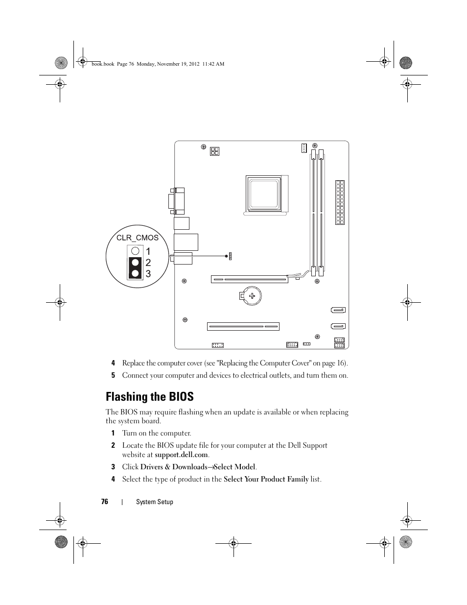 Flashing the bios | Dell Dimension 2010 User Manual | Page 76 / 78