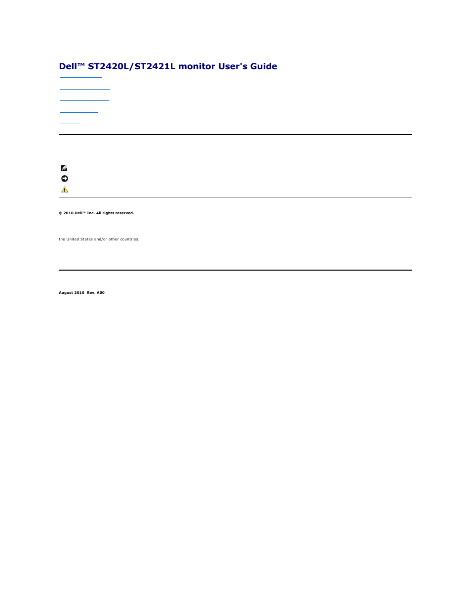 Dell ST2421L Monitor User Manual | 33 pages