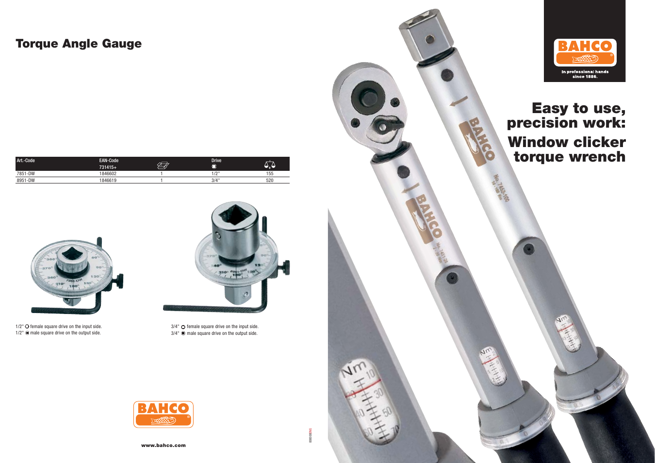 Torque angle gauge | Bahco Torque Wrench User Manual | Page 4 / 4