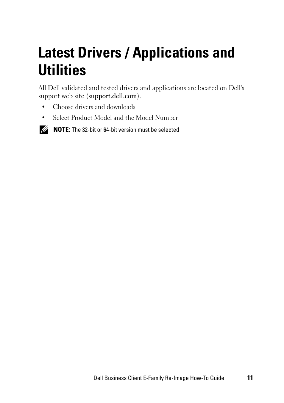 Latest drivers / applications and utilities, Latest drivers / applications and, Utilities | Dell Latitude E6400 XFR (Mid 2008) User Manual | Page 11 / 34