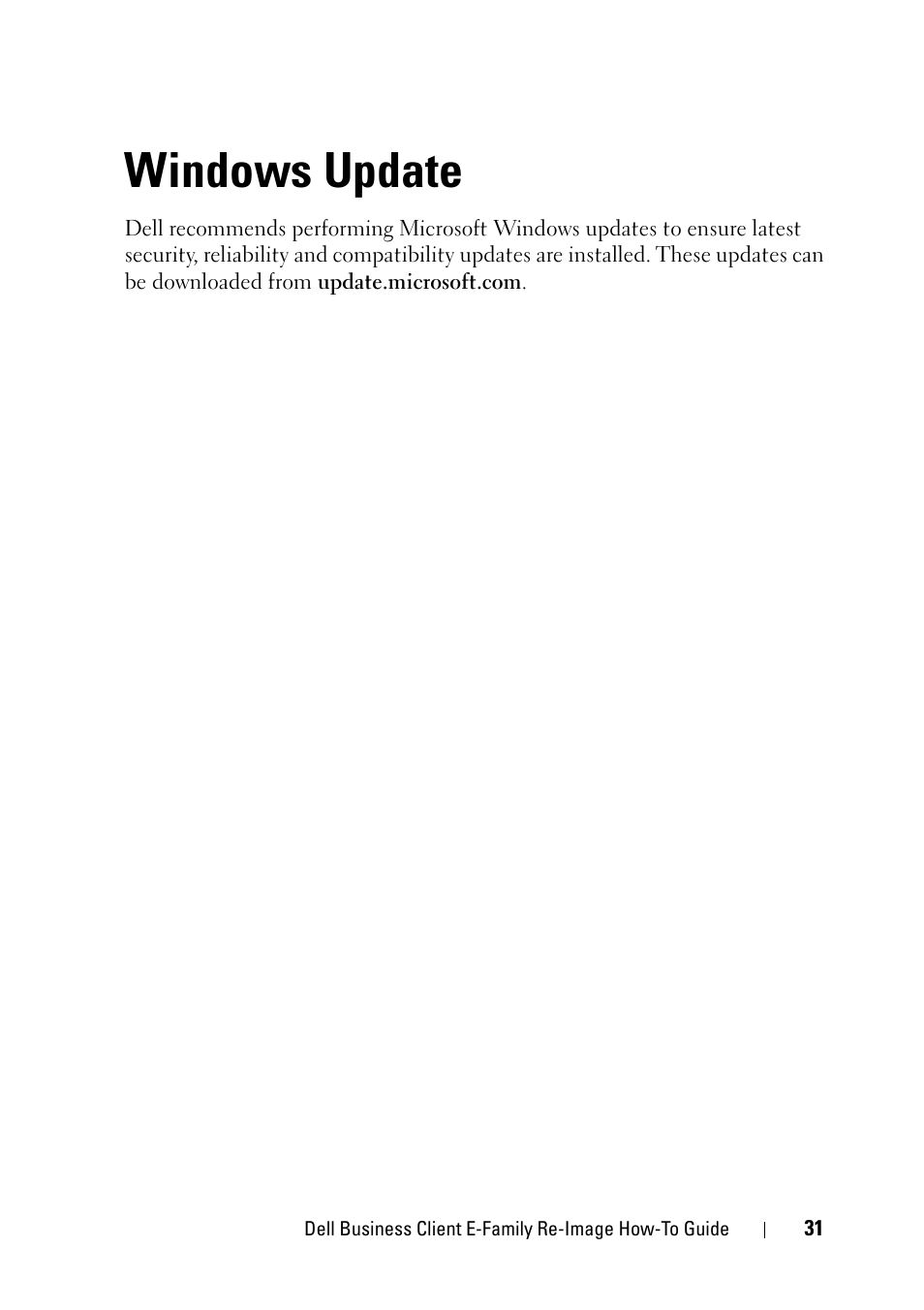 Windows update | Dell Latitude E6400 XFR (Mid 2008) User Manual | Page 31 / 34