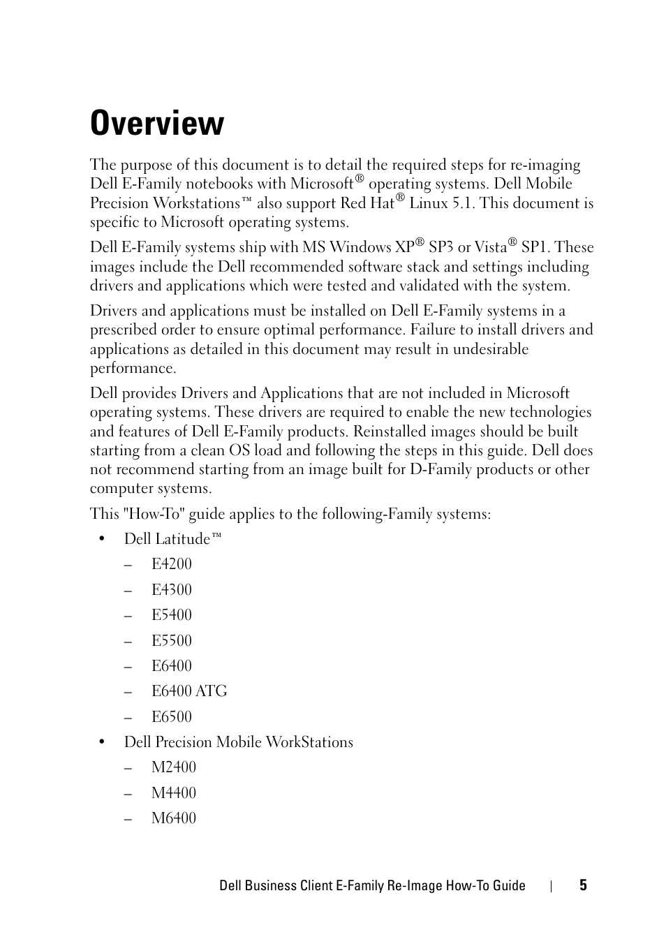 Overview | Dell Latitude E6400 XFR (Mid 2008) User Manual | Page 5 / 34