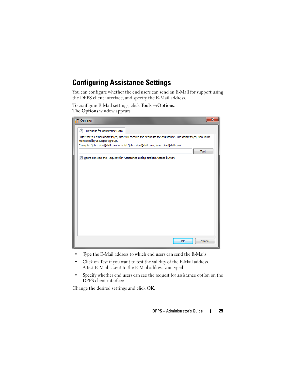 Configuring assistance settings | Dell Proximity Printing Solution User Manual | Page 25 / 29