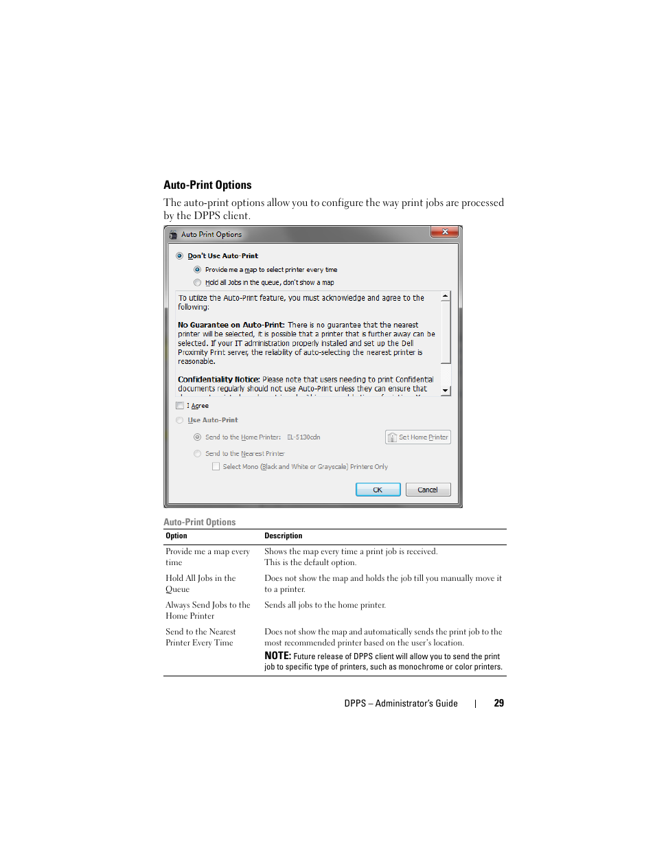 Auto-print options | Dell Proximity Printing Solution User Manual | Page 29 / 29