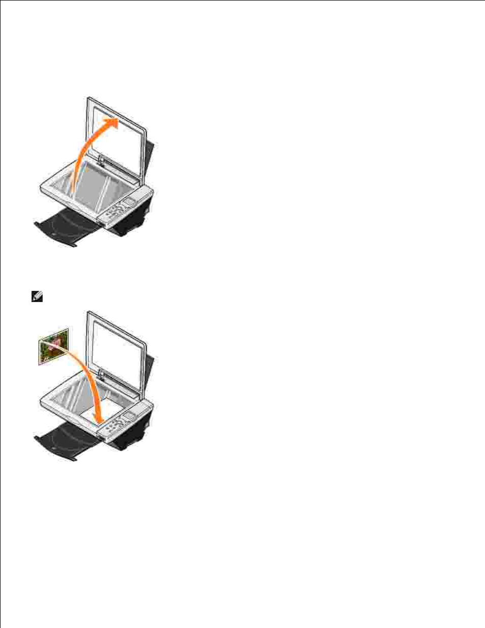 Placing your document on the scanner glass | Dell 942 All In One Inkjet Printer User Manual | Page 20 / 77