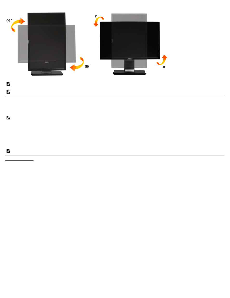 The rotation display settings of your system | Dell P2311H Monitor User Manual | Page 32 / 37