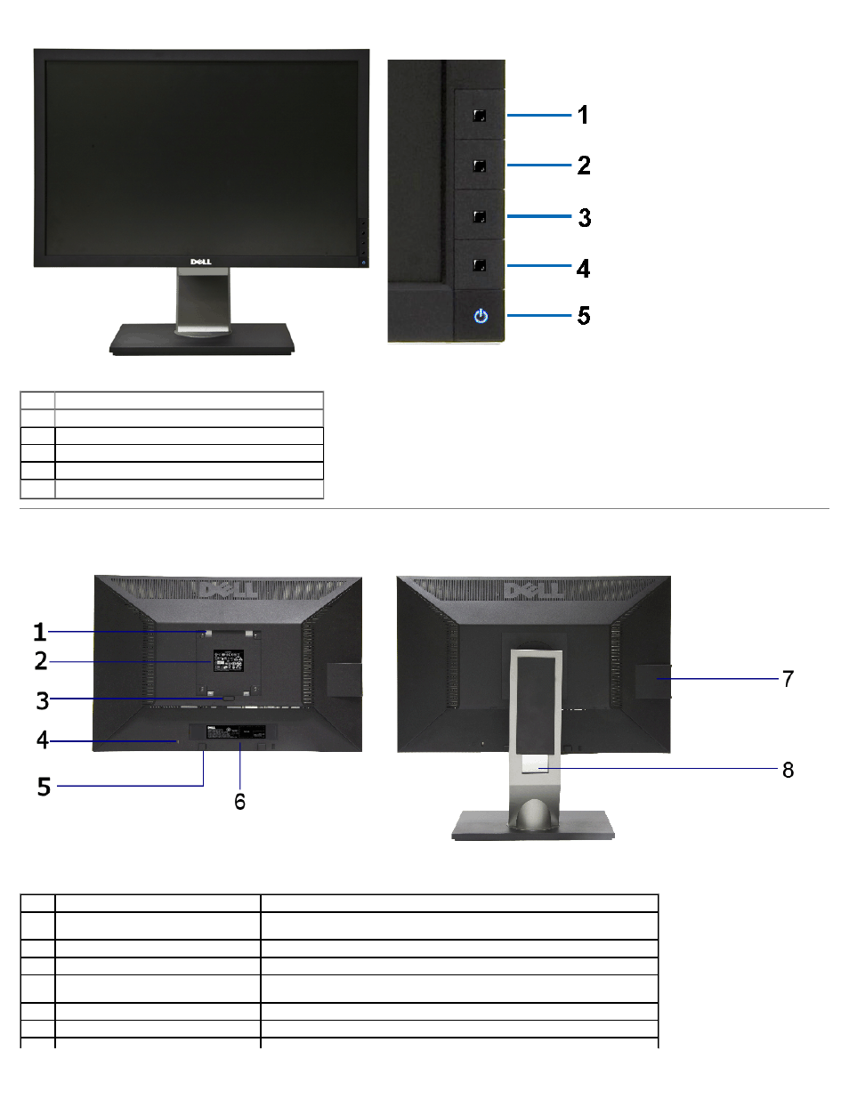 Back view | Dell P2311H Monitor User Manual | Page 4 / 37