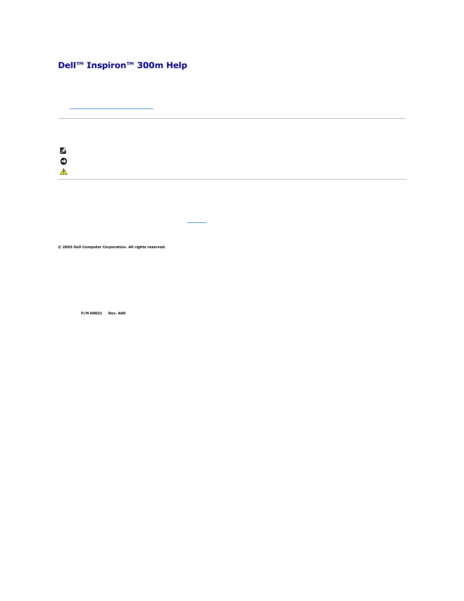 Dell Inspiron 300m User Manual | 53 pages