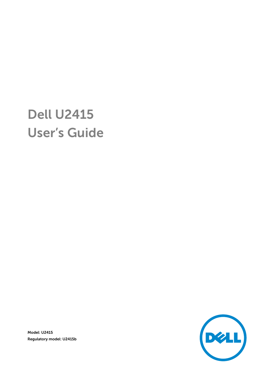 Dell U2415 Monitor User Manual | 65 pages