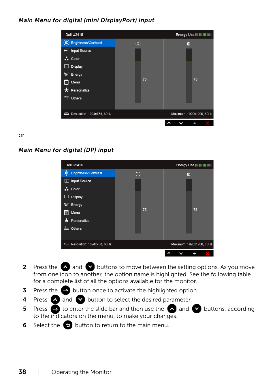 Dell U2415 Monitor User Manual | Page 38 / 65