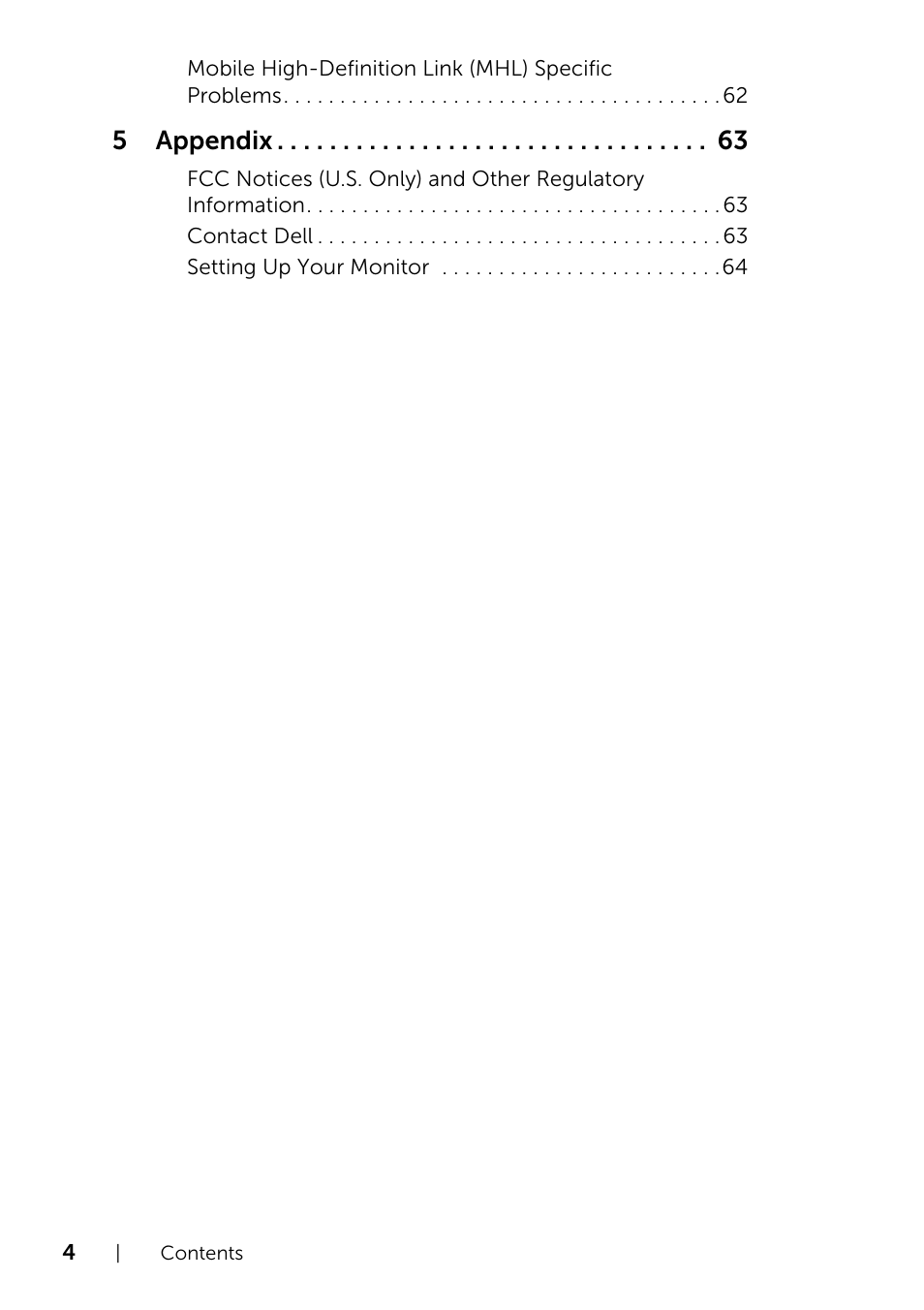 5appendix | Dell U2415 Monitor User Manual | Page 4 / 65