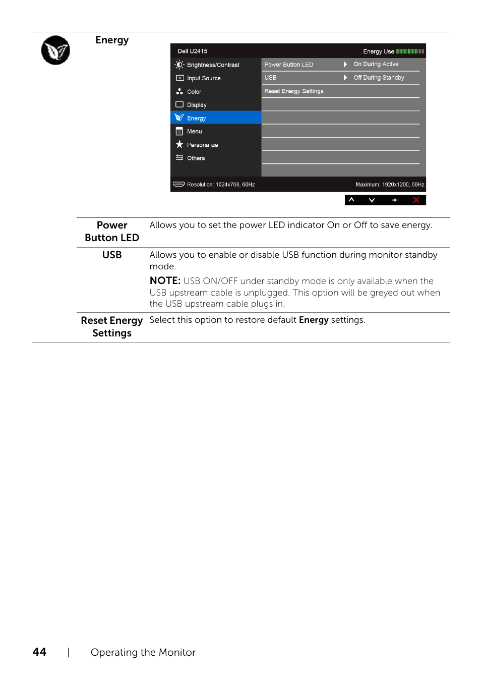 Dell U2415 Monitor User Manual | Page 44 / 65