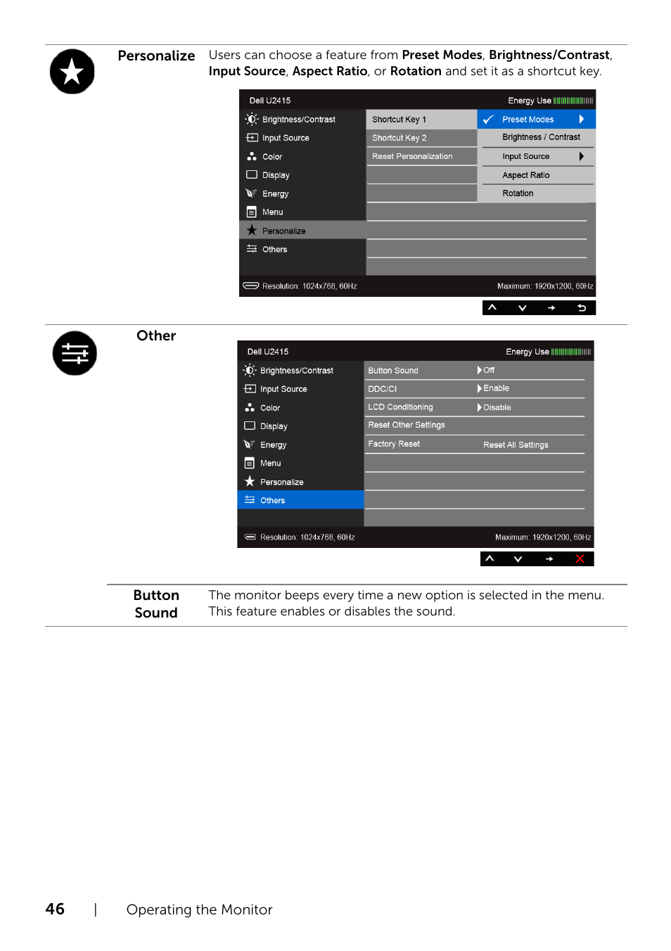 Dell U2415 Monitor User Manual | Page 46 / 65