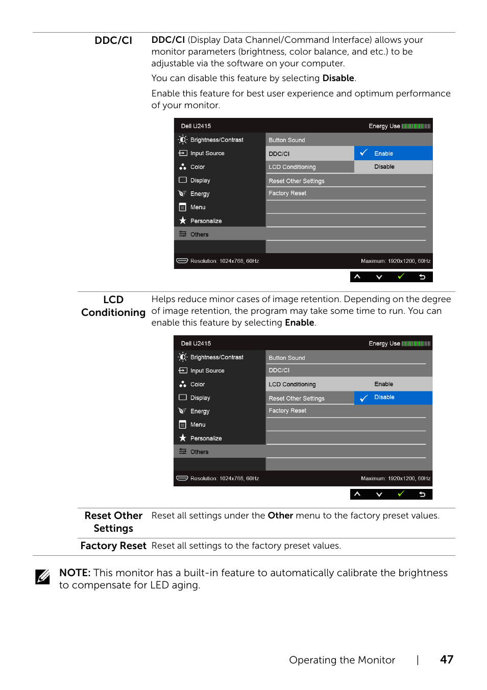 Dell U2415 Monitor User Manual | Page 47 / 65